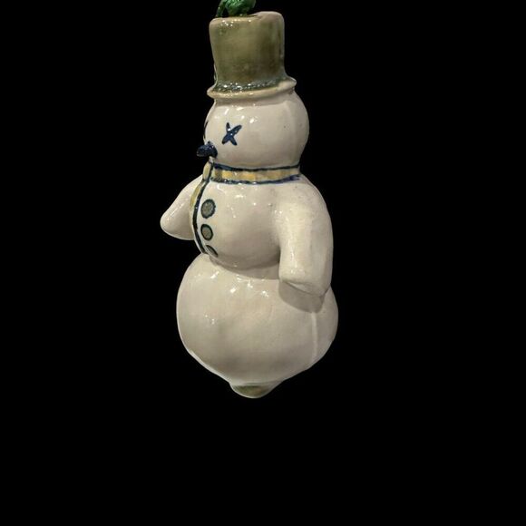 Vintage Louisville Stoneware Snowman Christmas Tree Ornament Pottery 5.5” Art - Picture 3 of 8